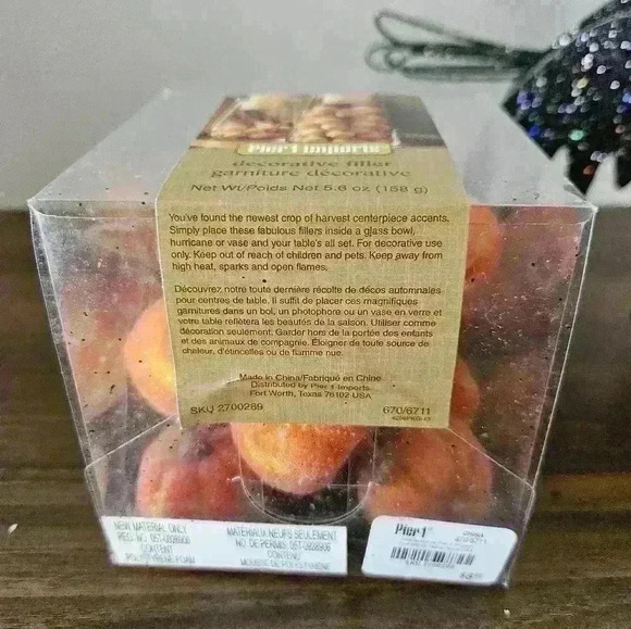 Pier 1 Metal Black Sparkly Raven Candle Holder and Box of Small Pumpkins - Picture 6 of 7